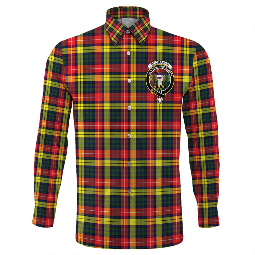 Buchanan Modern Tartan Classic Crest Long Sleeve Button Shirt