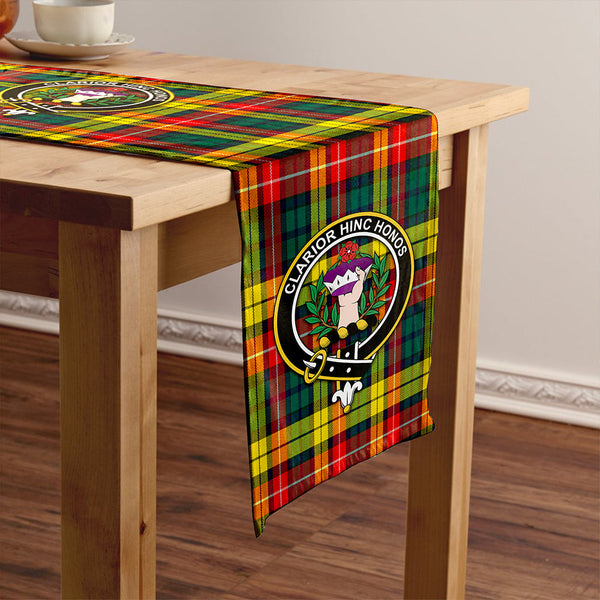 Buchanan Modern Clan Badge Tartan Table Runner