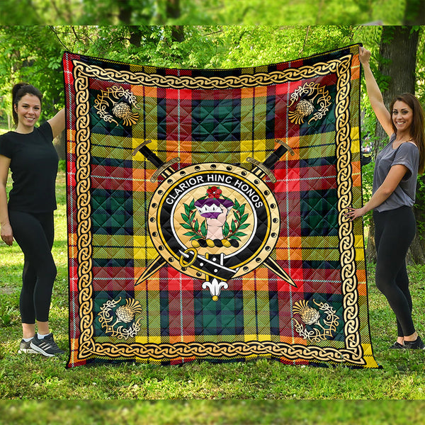 Buchanan Modern Clan Badge Tartan Premium Quilt Celtic Shield