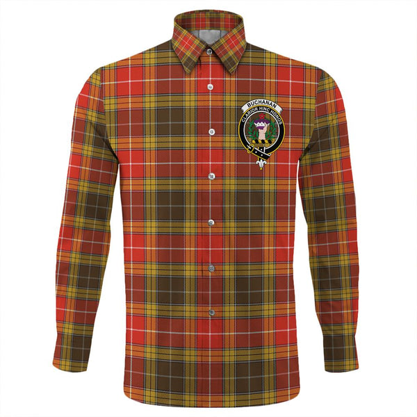 Buchanan Old Set Weathered Tartan Classic Crest Long Sleeve Button Shirt