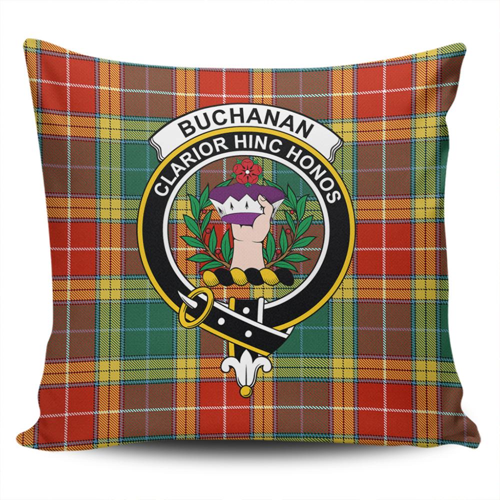 Buchanan Old Sett Tartan Classic Crest Pillow Cover