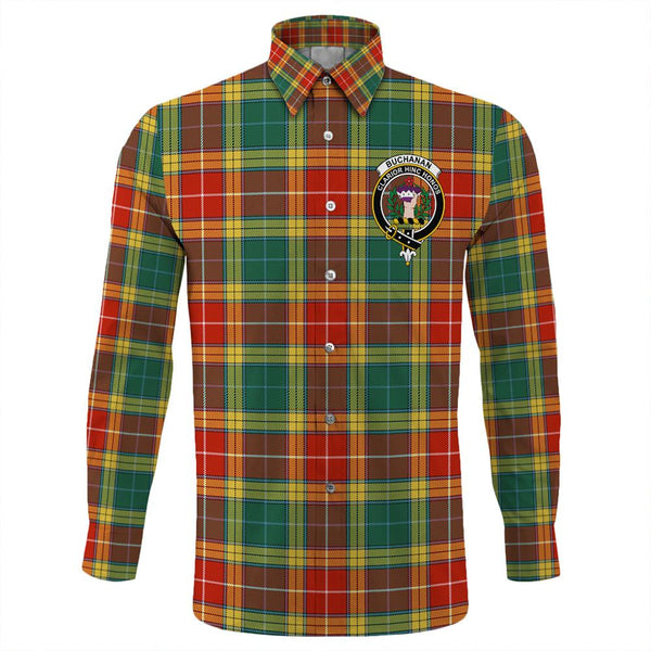 Buchanan Old Sett Tartan Classic Crest Long Sleeve Button Shirt