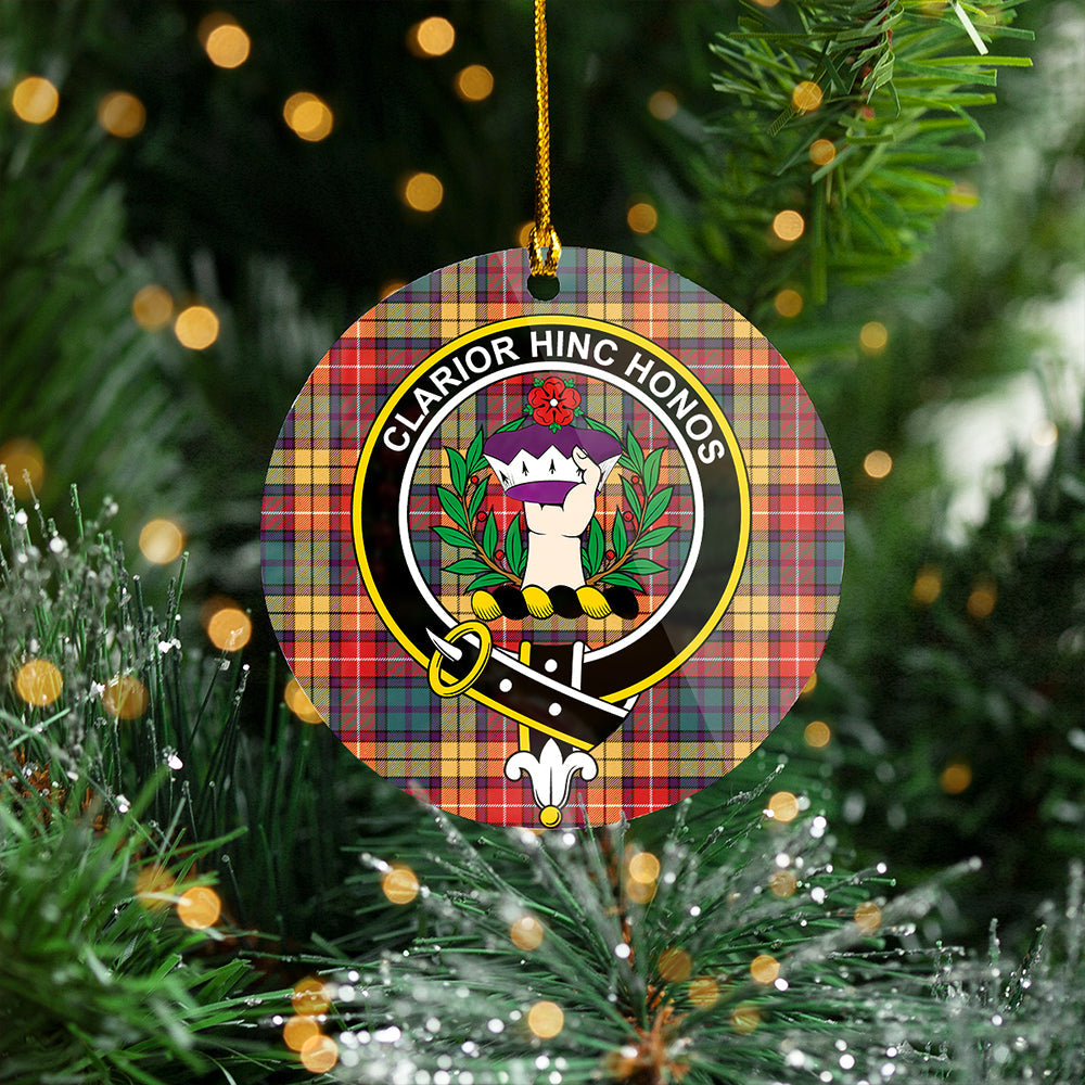 Buchanan Weathered Clan Badge Tartan Plastic Christmas Ornaments