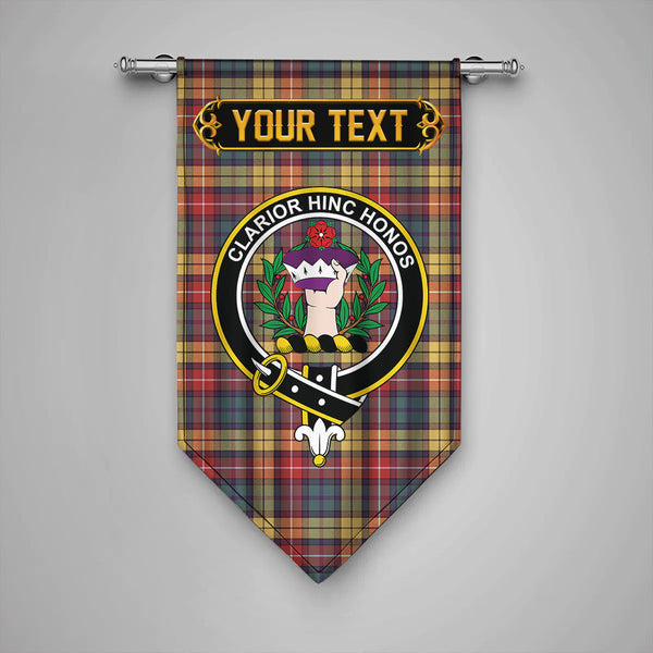 Buchanan Weathered Clan Badge Tartan Gonfalon Personalize