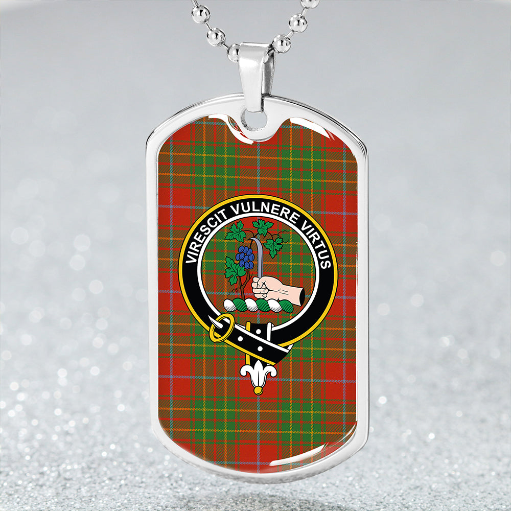 Burnett Ancient Clan Badge Classic Tartan Dog Tag Necklace