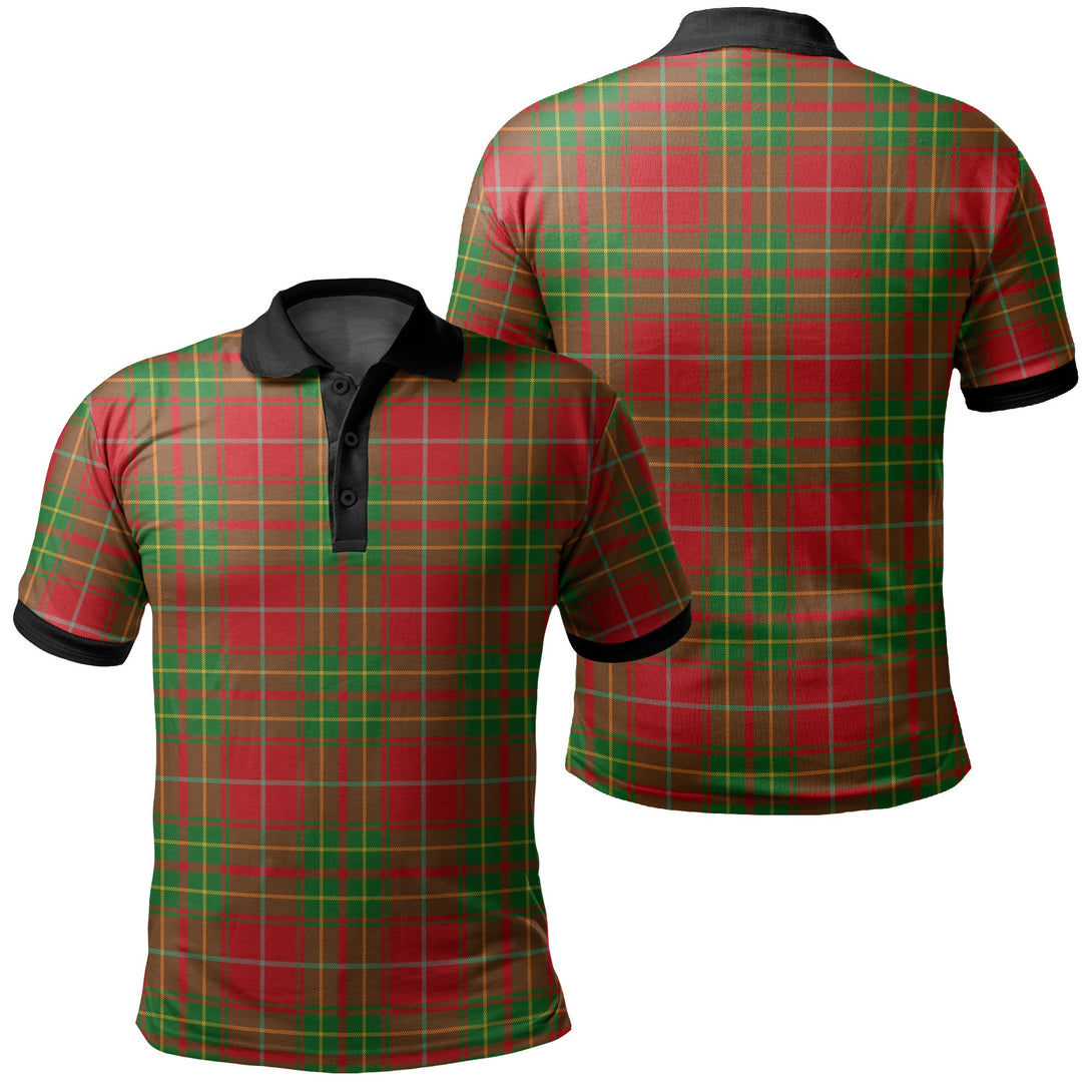 Burnett Ancient Tartan Classic Polo Shirt Black Neck 2 Style