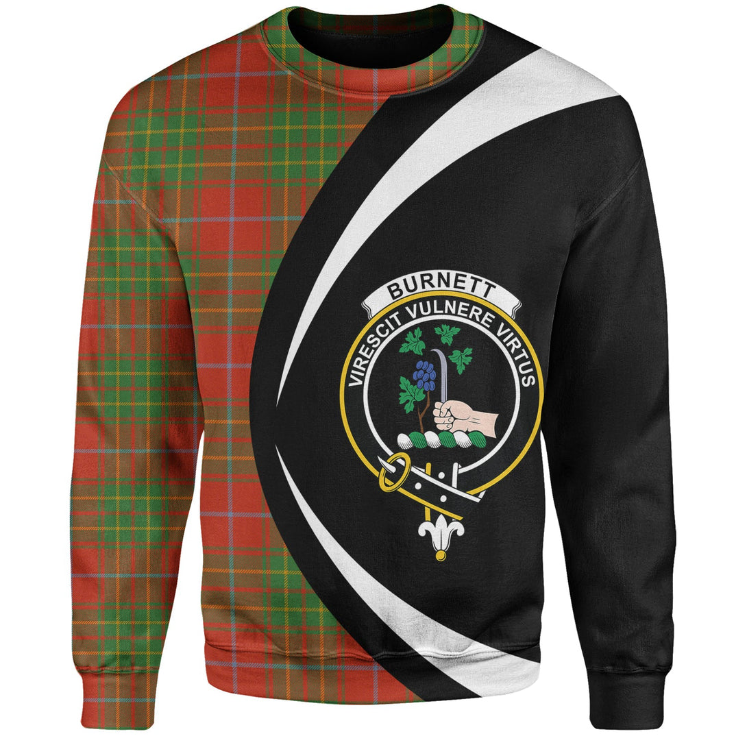 Burnett Ancient Clan Badge Tartan Sweatshirt Circle Style Personalized