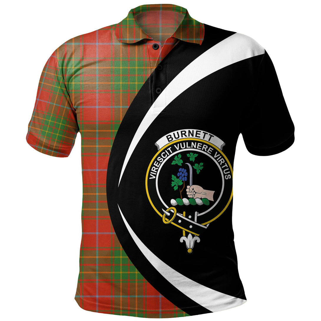 Burnett Ancient Clan Badge Tartan Polo Shirt Circle Style Personalized