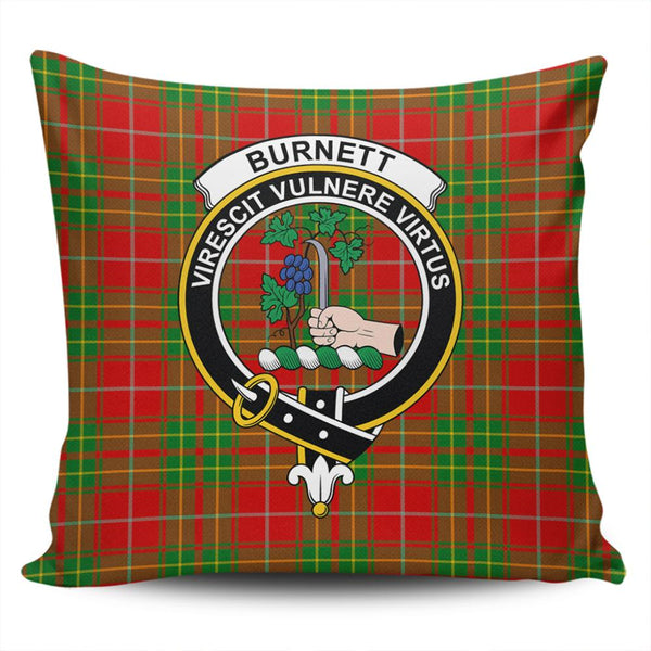 Burnett Ancient Tartan Classic Crest Pillow Cover