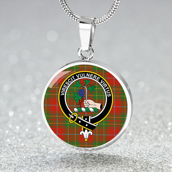 Burnett Ancient Clan Badge Tartan Classic Circle Necklace