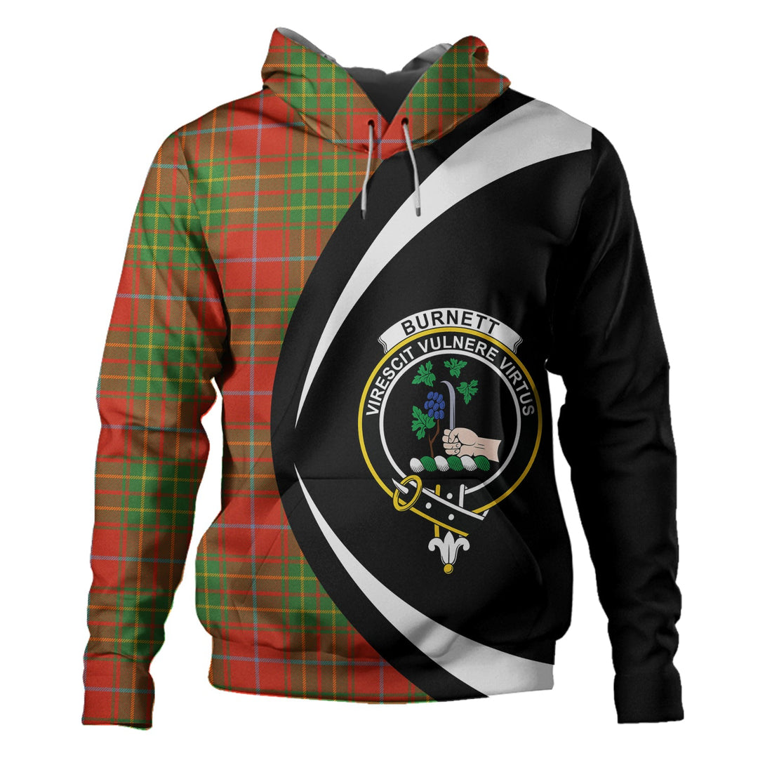 Burnett Ancient Clan Badge Tartan Hoodie Circle Style