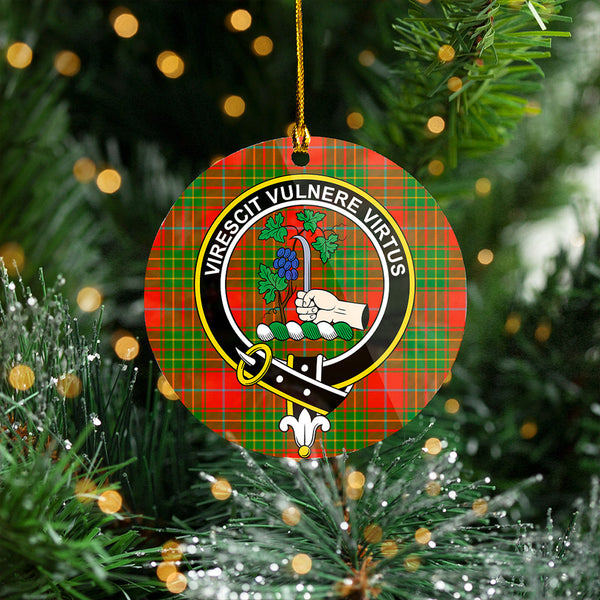 Burnett Ancient Clan Badge Tartan Plastic Christmas Ornaments