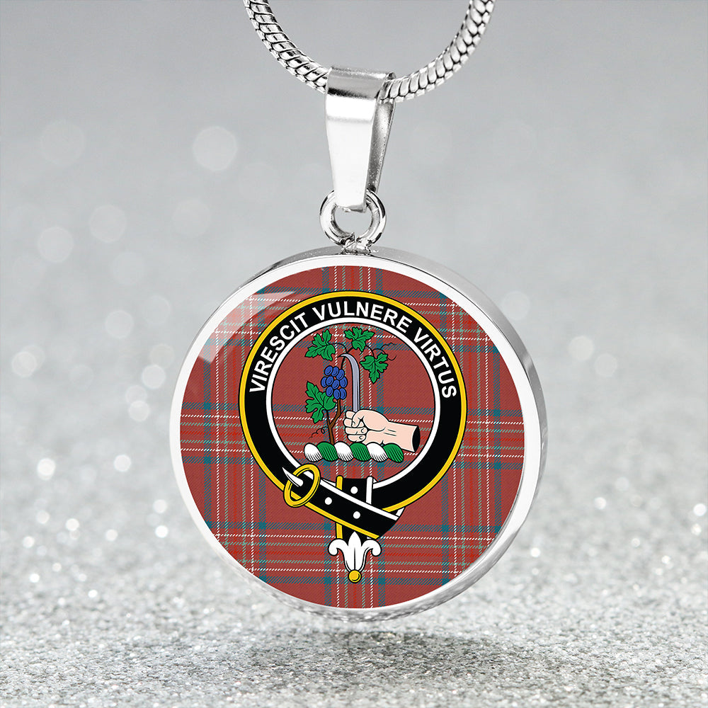 Burnett Hunting Ancient Clan Badge Tartan Classic Circle Necklace