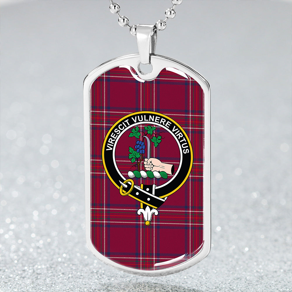 Burnett Hunting Modern Clan Badge Classic Tartan Dog Tag Necklace