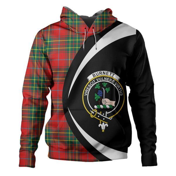 Burnett Modern Clan Badge Tartan Hoodie Circle Style