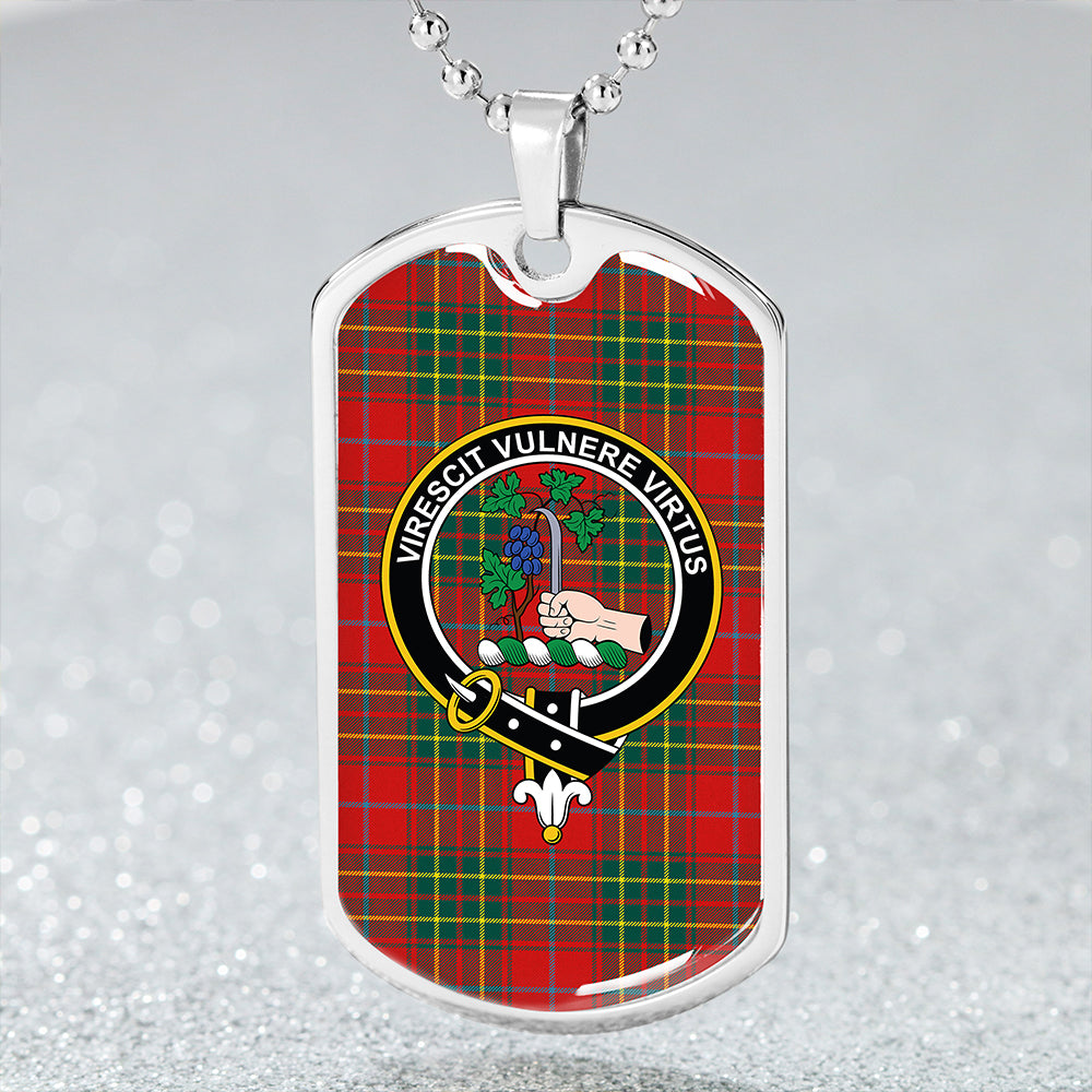 Burnett Modern Clan Badge Classic Tartan Dog Tag Necklace