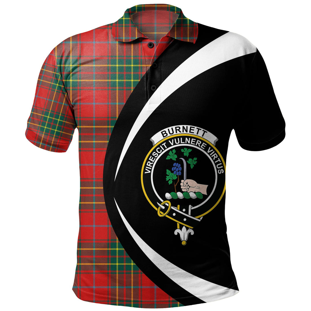 Burnett Modern Clan Badge Tartan Polo Shirt Circle Style Personalized