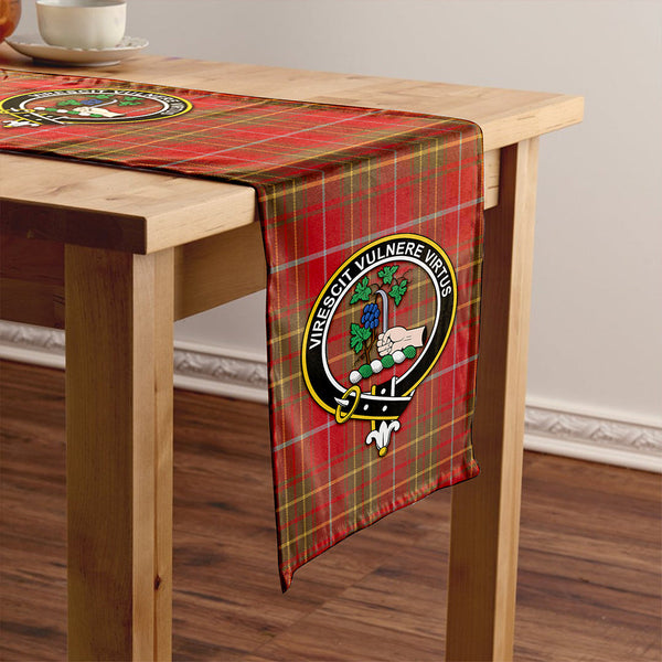 Burnett Weathered Clan Badge Tartan Table Runner