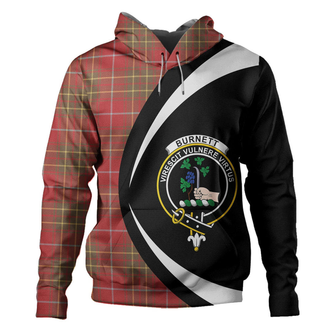 Burnett Weathered Clan Badge Tartan Hoodie Circle Style