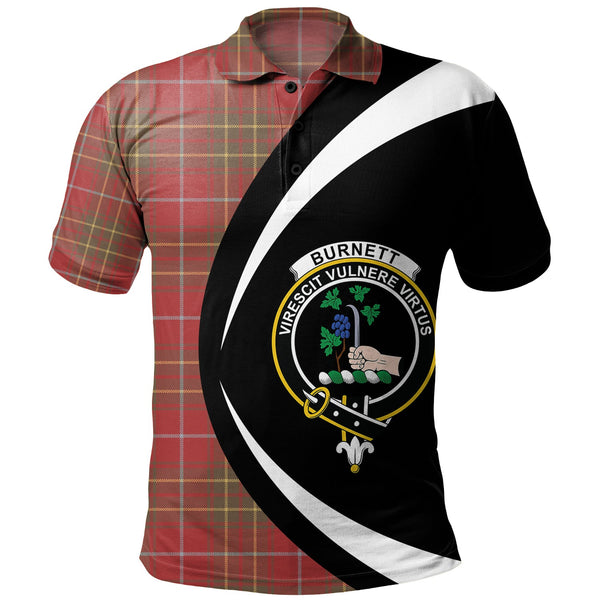 Burnett Weathered Clan Badge Tartan Polo Shirt Circle Style Personalized