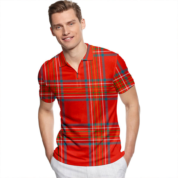 Burnett of Leys Ancient Tartan Classic Lapel Zip Short Sleeve Polo