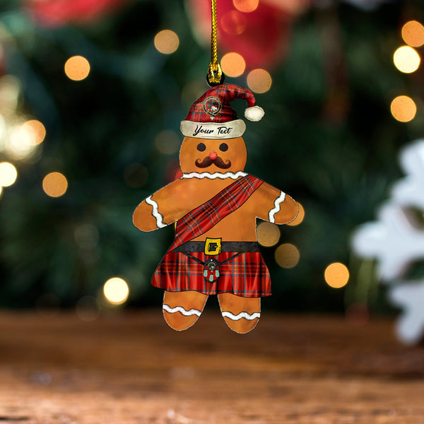 Burnett of Leys Ancient Clan Badge Tartan Wood Acrylic Ornament Gingerbread Scotland Warrior Personalized