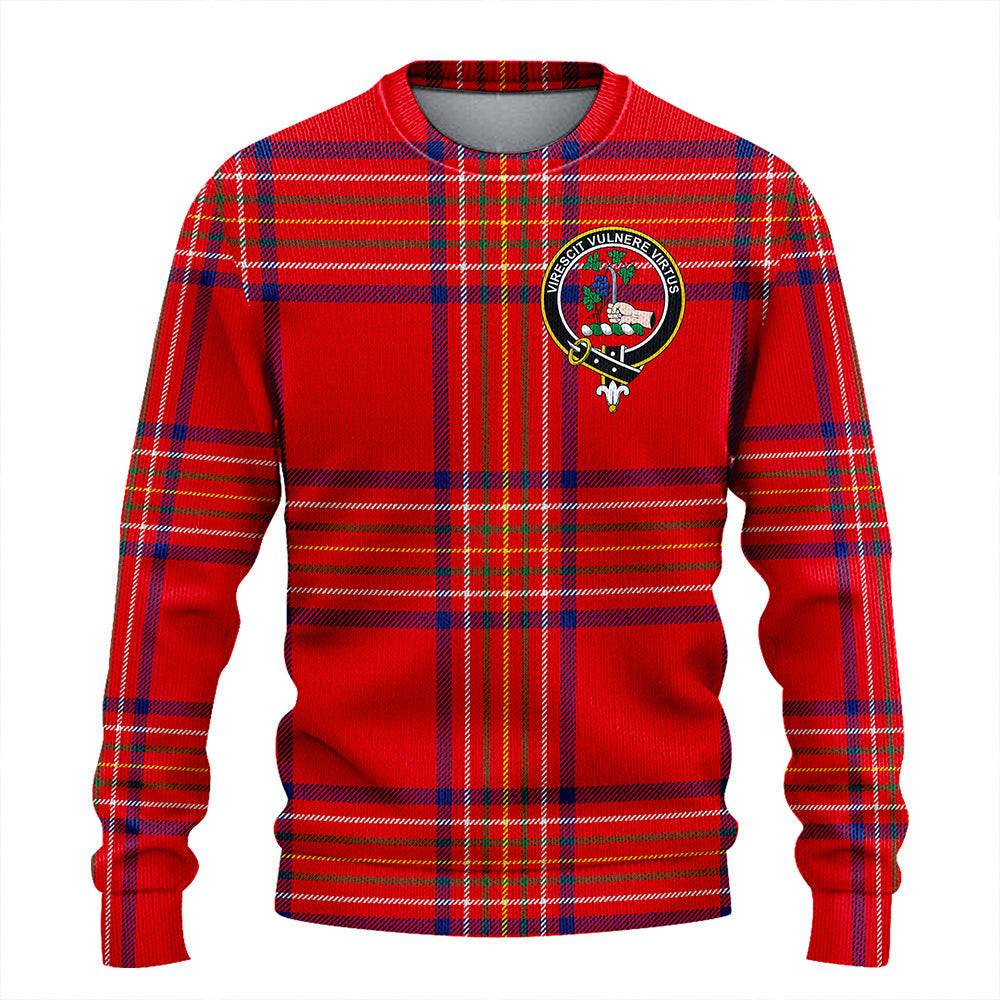 Burnett of Leys Modern Clan Badge Tartan Knitted Sweater