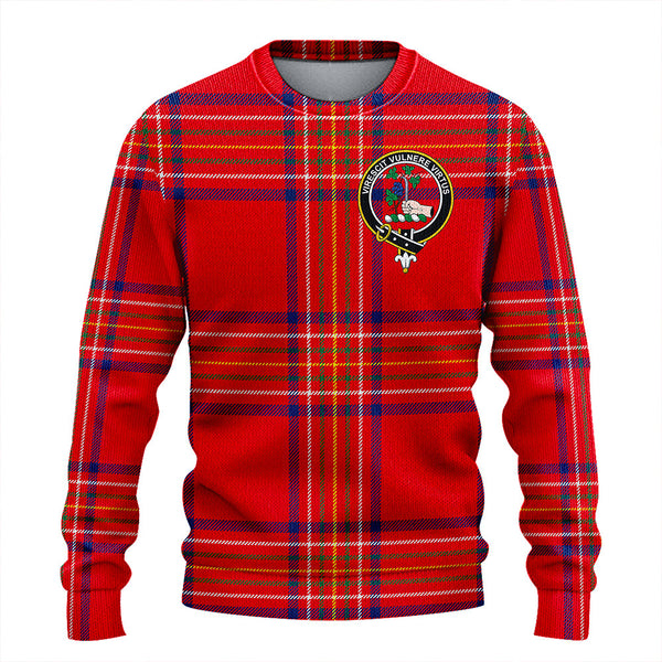 Burnett of Leys Modern Clan Badge Tartan Knitted Sweater