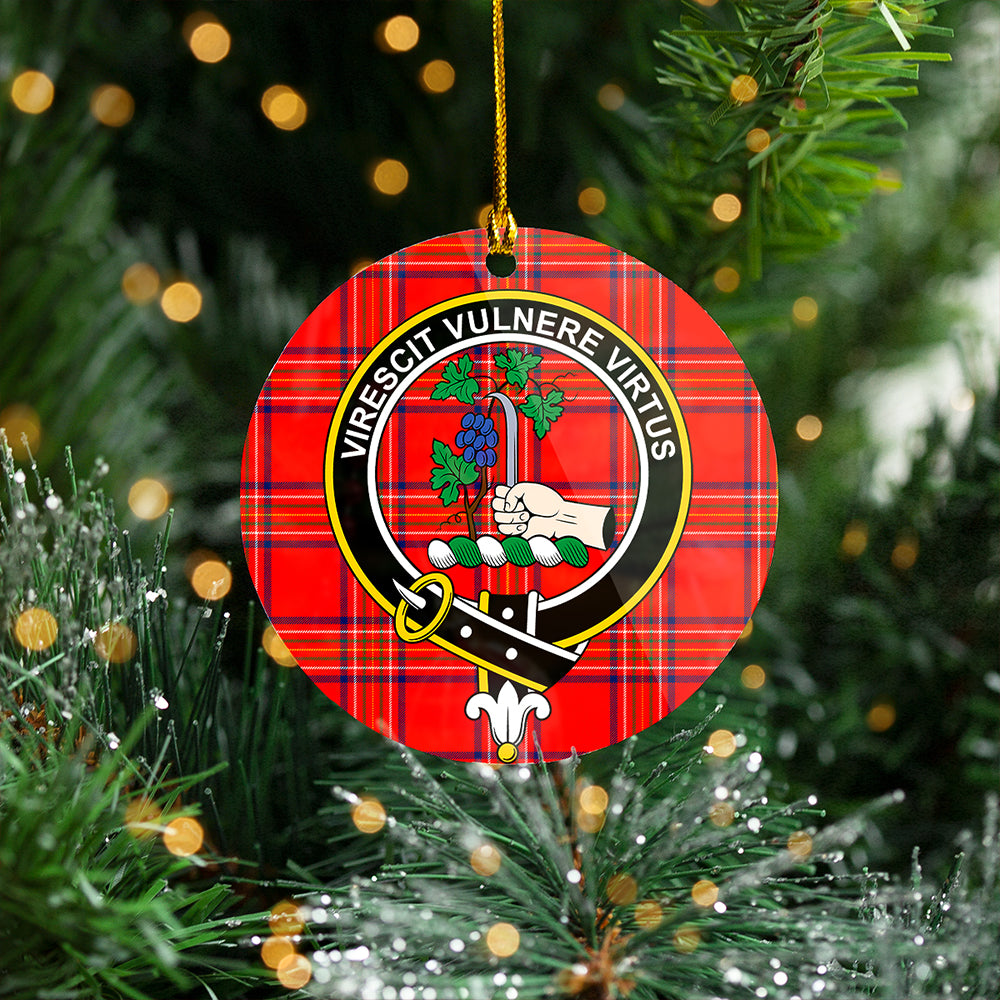 Burnett of Leys Modern Clan Badge Tartan Plastic Christmas Ornaments