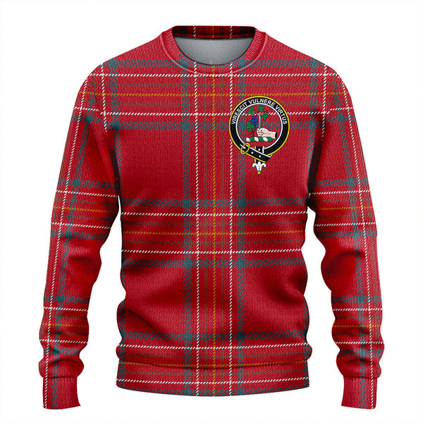 Burnett of Leys Weathered Clan Badge Tartan Knitted Sweater