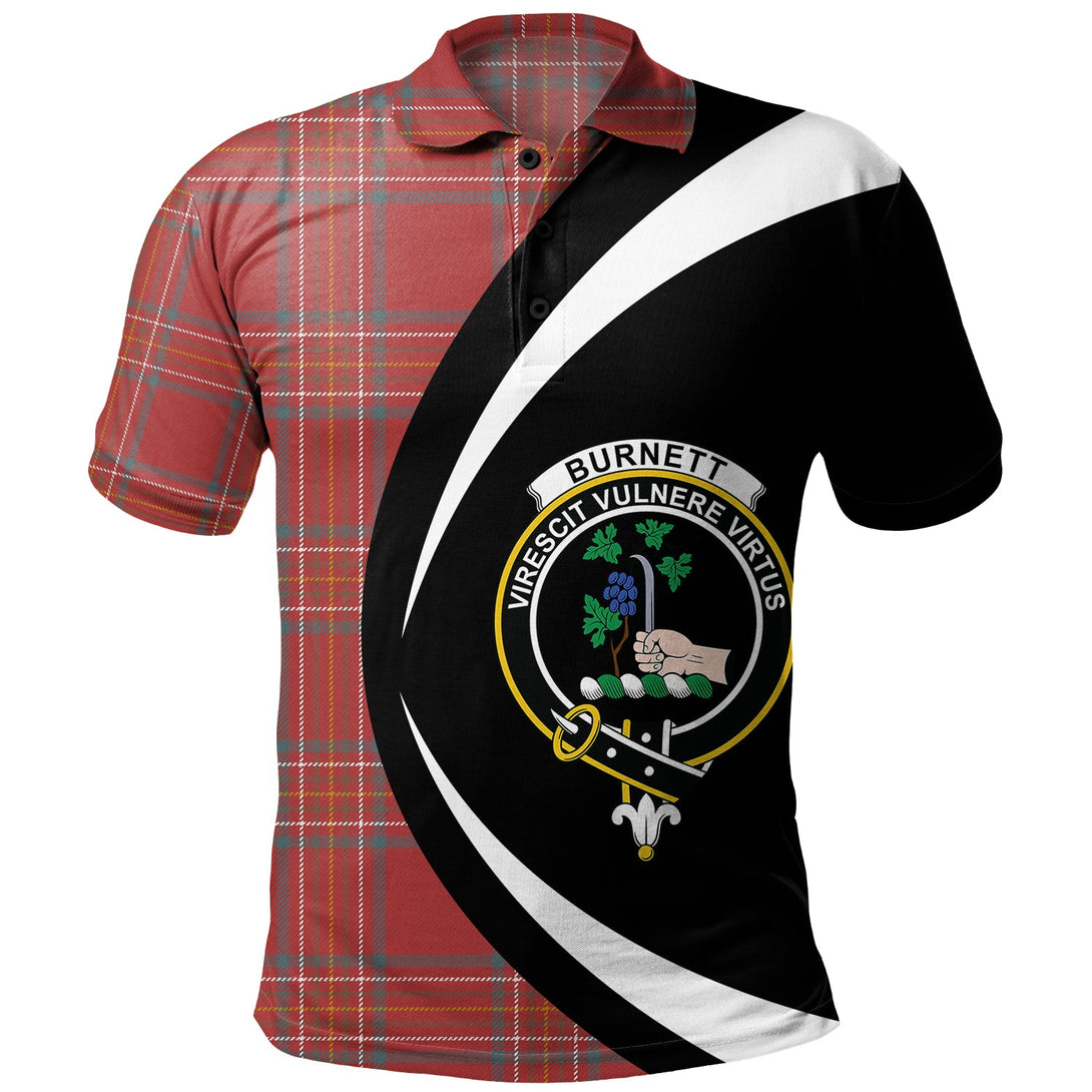 Burnett of Leys Weathered Clan Badge Tartan Polo Shirt Circle Style Personalized