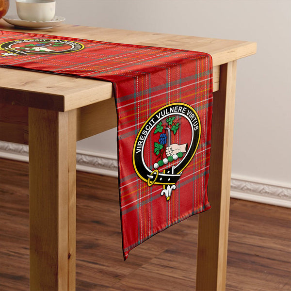 Burnett of Leys Weathered Clan Badge Tartan Table Runner