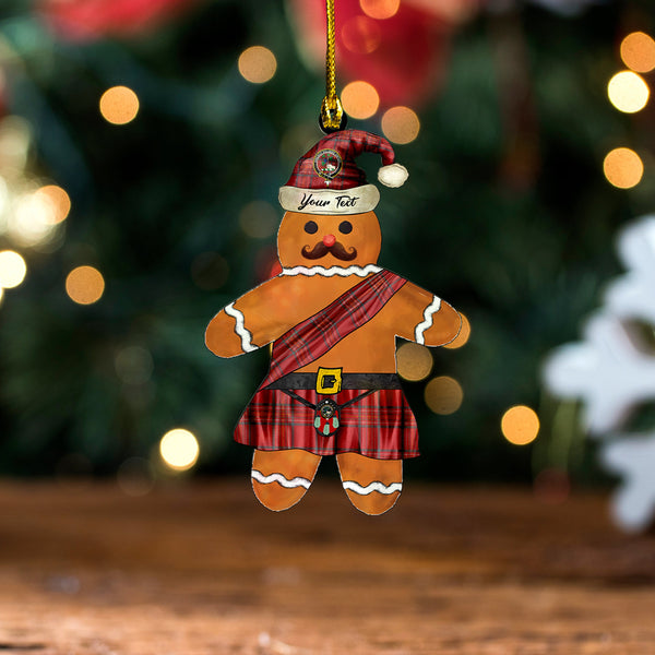 Burnett of Leys Weathered Clan Badge Tartan Wood Acrylic Ornament Gingerbread Scotland Warrior Personalized