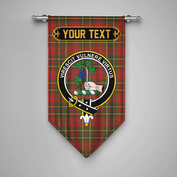 Burnett of Powis Ancient Clan Badge Tartan Gonfalon Personalize