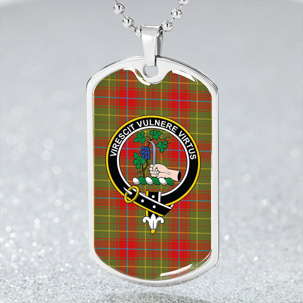 Burnett of Powis Modern Clan Badge Classic Tartan Dog Tag Necklace