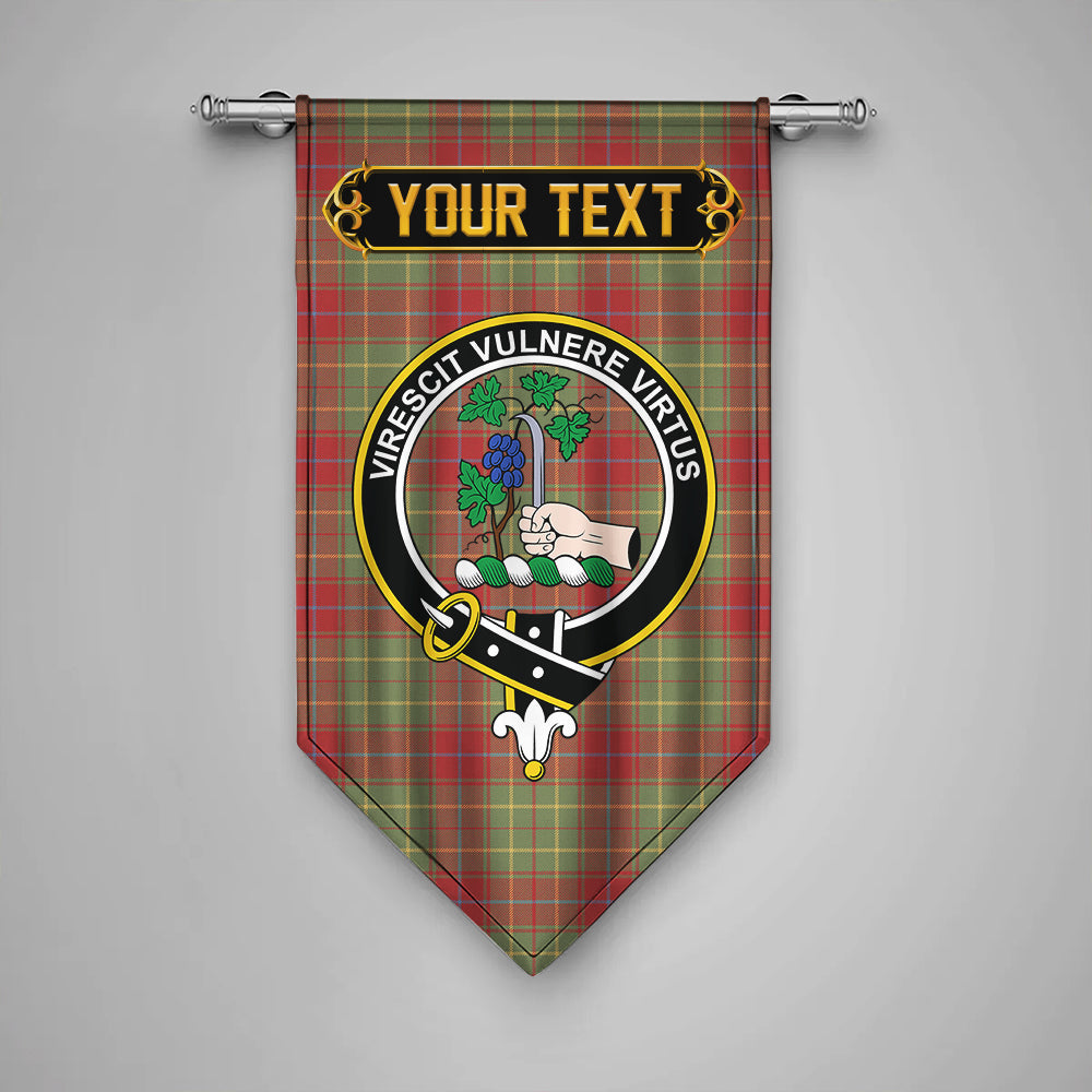 Burnett of Powis Weathered Clan Badge Tartan Gonfalon Personalize