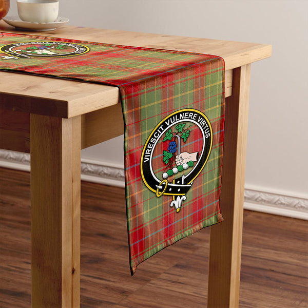 Burnett of Powis Weathered Clan Badge Tartan Table Runner