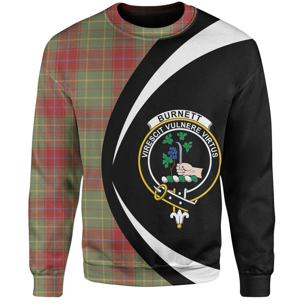 Burnett of Powis Weathered Clan Badge Tartan Sweatshirt Circle Style Personalized