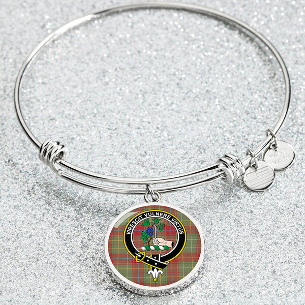 Burnett of Powis Weathered Clan Badge Tartan Classic Circle Bangle