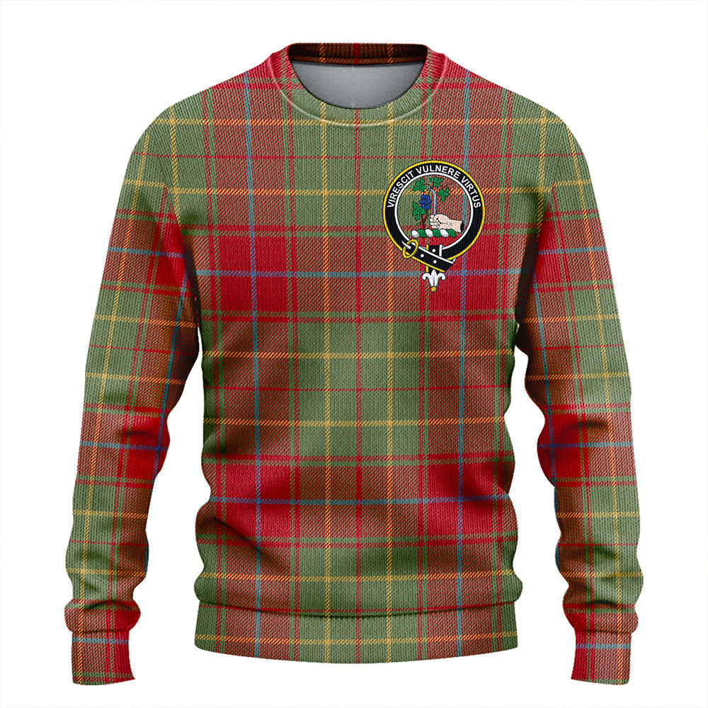 Burnett of Powis Weathered Clan Badge Tartan Knitted Sweater