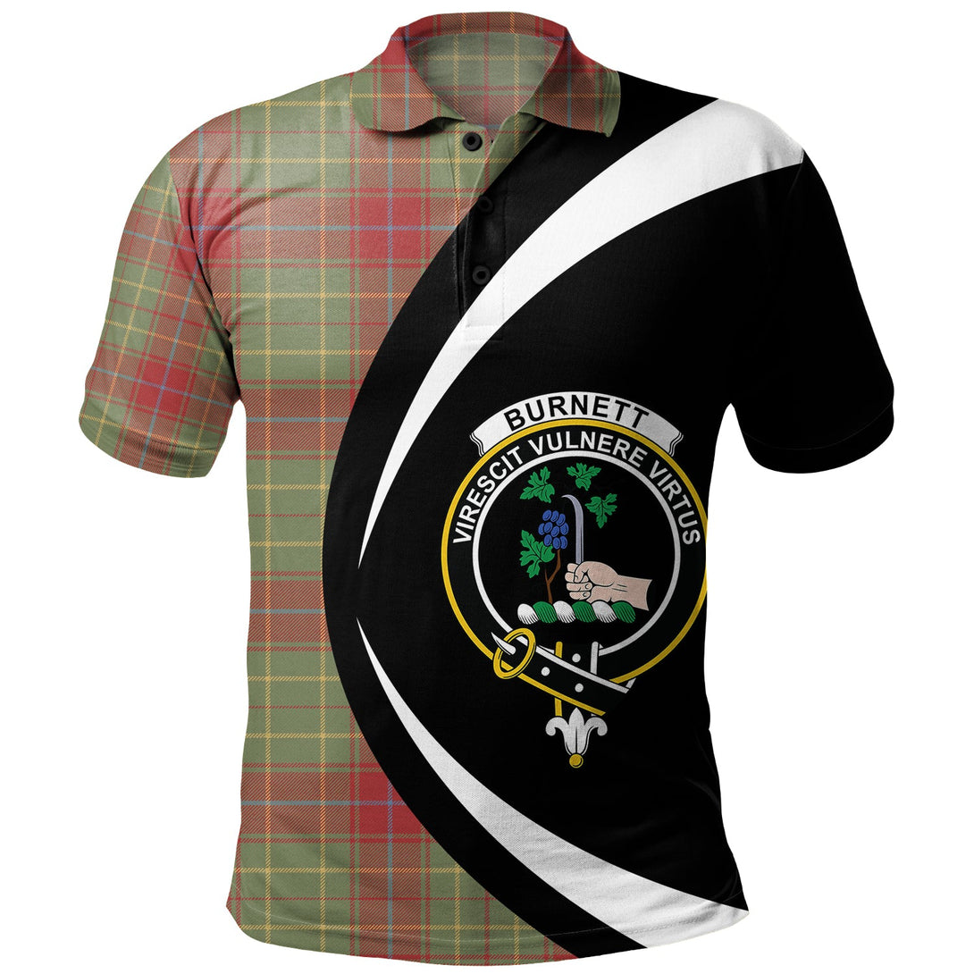 Burnett of Powis Weathered Clan Badge Tartan Polo Shirt Circle Style Personalized