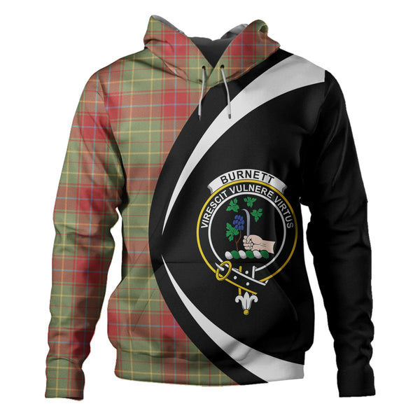 Burnett of Powis Weathered Clan Badge Tartan Hoodie Circle Style