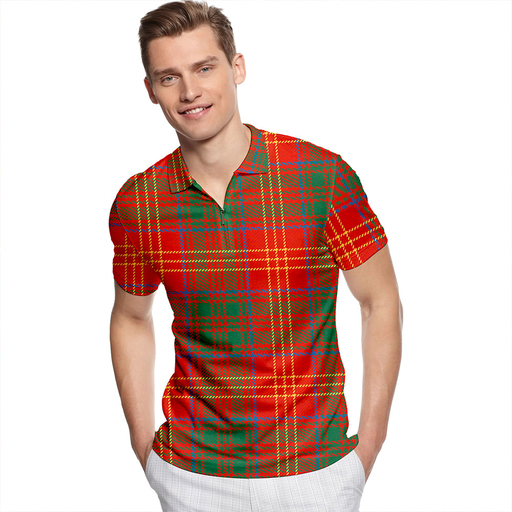 Burns 1930 Ancient Tartan Classic Lapel Zip Short Sleeve Polo