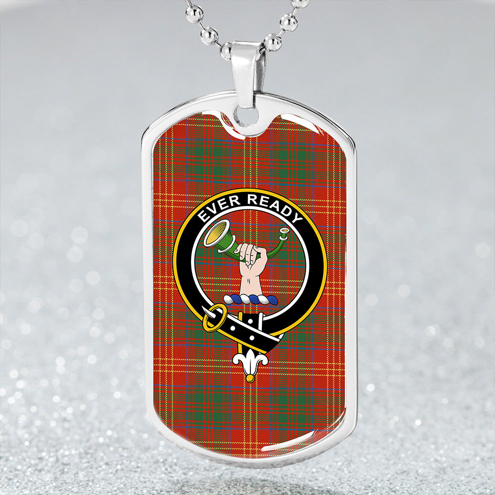 Burns 1930 Ancient Clan Badge Classic Tartan Dog Tag Necklace