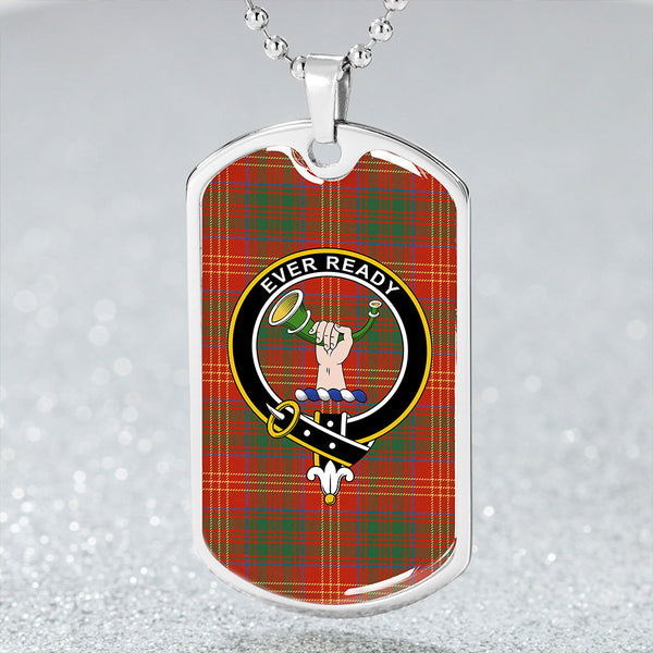 Burns 1930 Ancient Clan Badge Classic Tartan Dog Tag Necklace