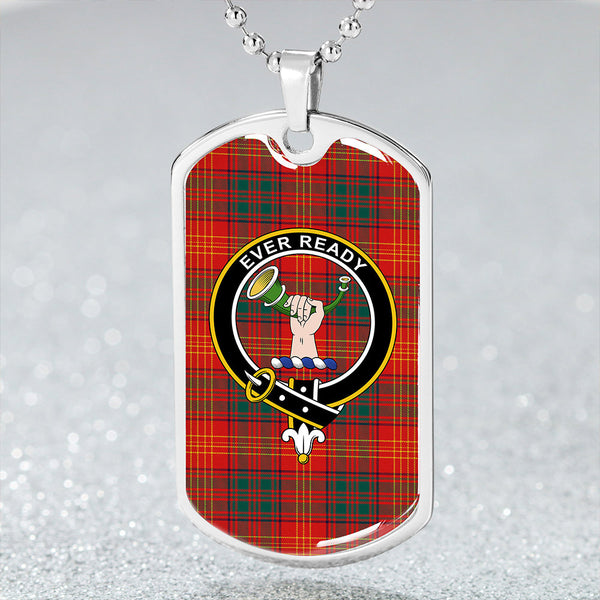 Burns 1930 Modern Clan Badge Classic Tartan Dog Tag Necklace