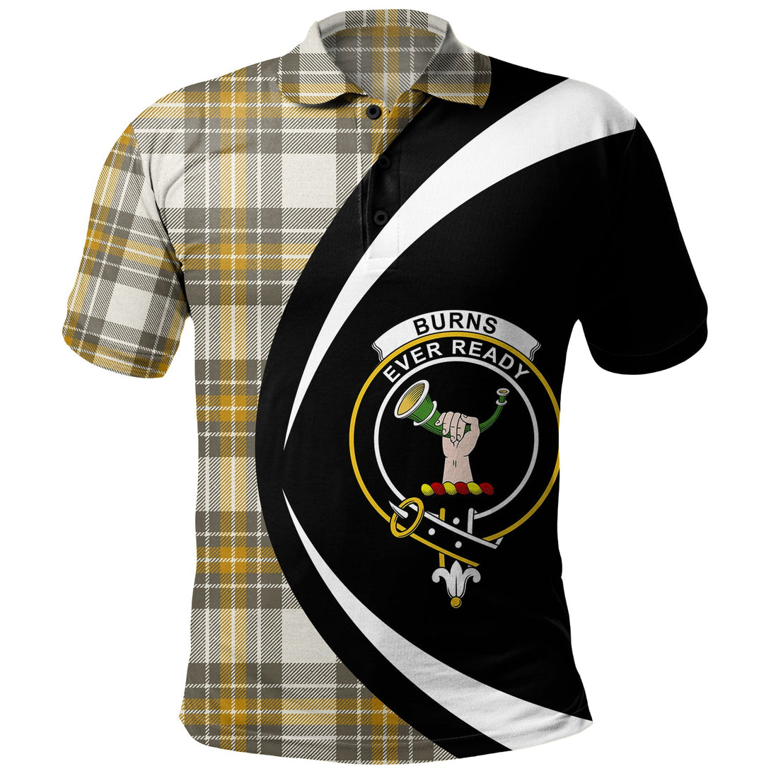 Burns Ancient Clan Badge Tartan Polo Shirt Circle Style Personalized