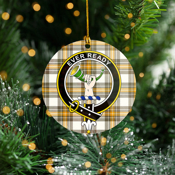 Burns Ancient Clan Badge Tartan Plastic Christmas Ornaments