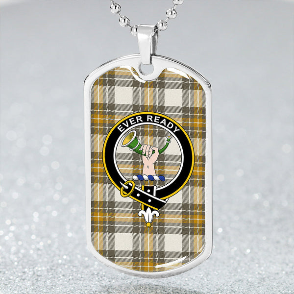 Burns Ancient Clan Badge Classic Tartan Dog Tag Necklace