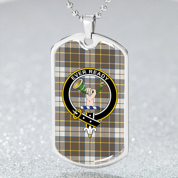 Burns Battalion Ancient Clan Badge Classic Tartan Dog Tag Necklace